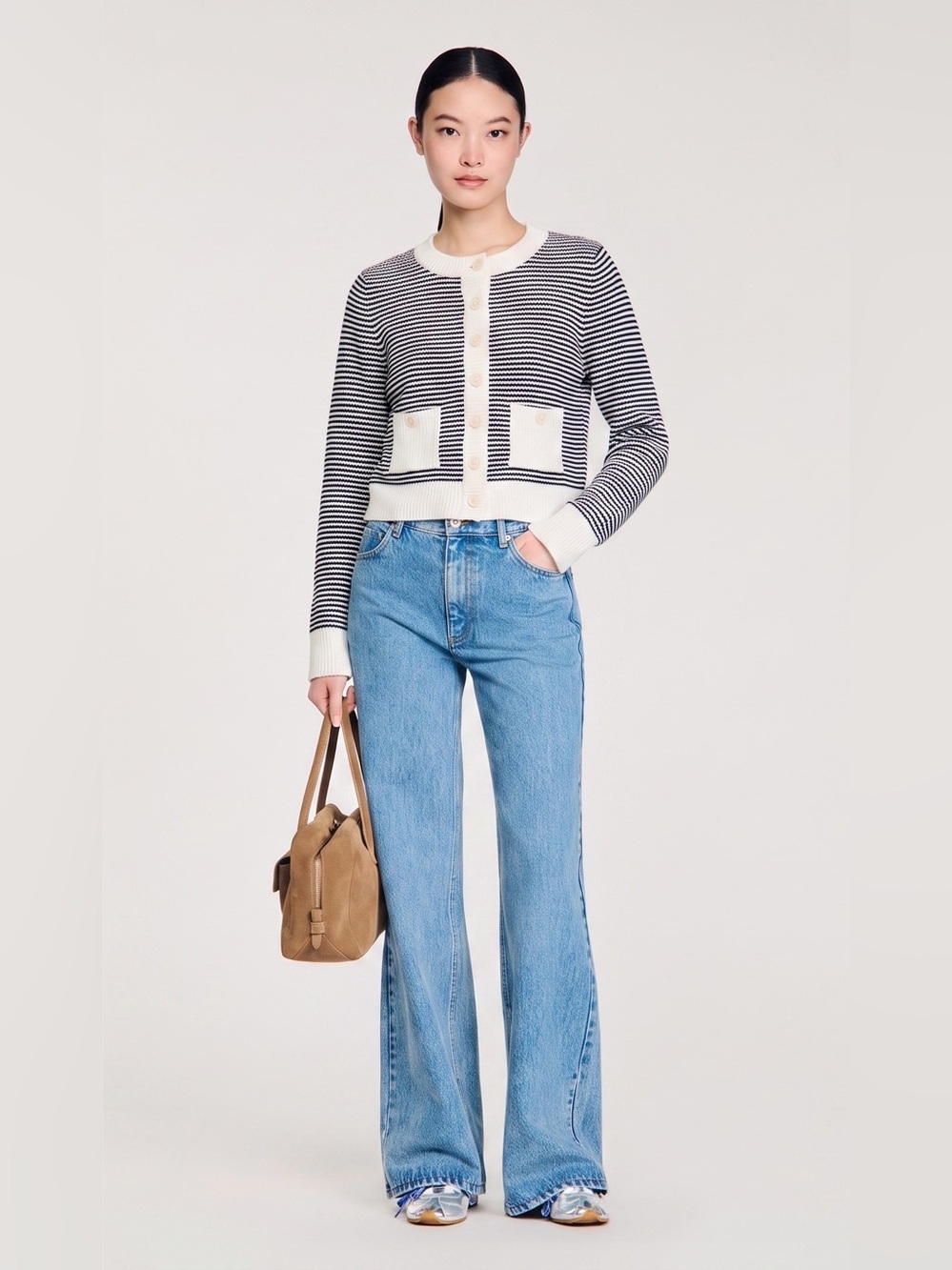 Sandro  Terry Knit Cardigan - XS